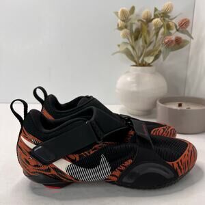 Nike SuperRep Indoor Cycle Shoes Tiger Print Black/Orange/White Women's 8 NWOB